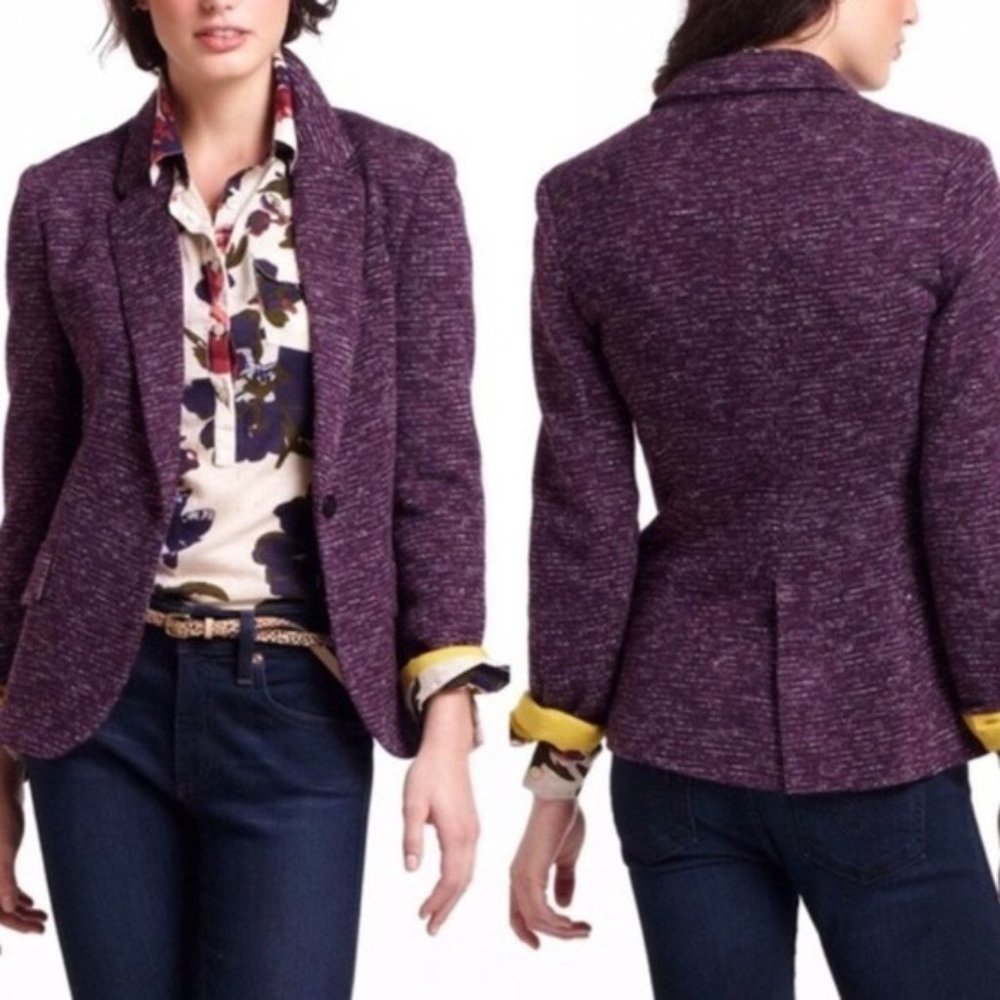 Anthropologie Cartonnier Dashes Knit Blazer